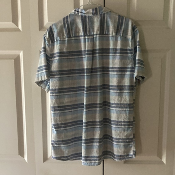 Even Tide mens L slim short sleeve button down shirt casual beachy summer - Picture 2 of 9